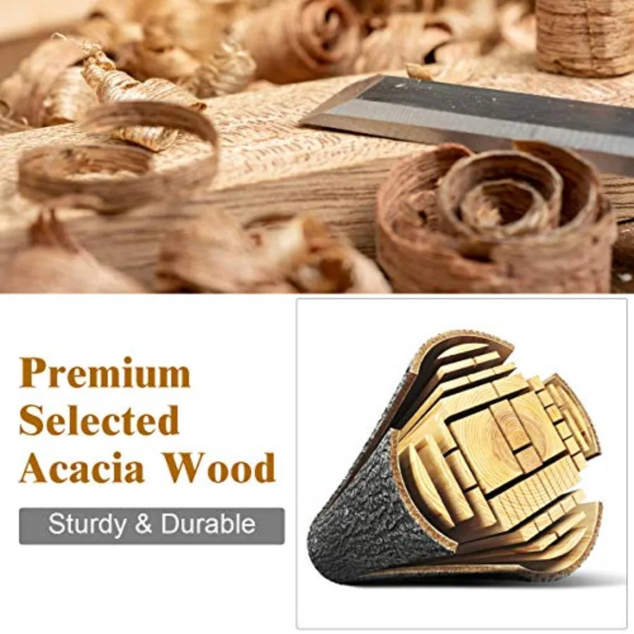 Outdoor 4-Piece Acacia Wood Chat Set 4 Seater Acacia Wood Conversation Sofa and Table Set with Waterproof Furniture Co