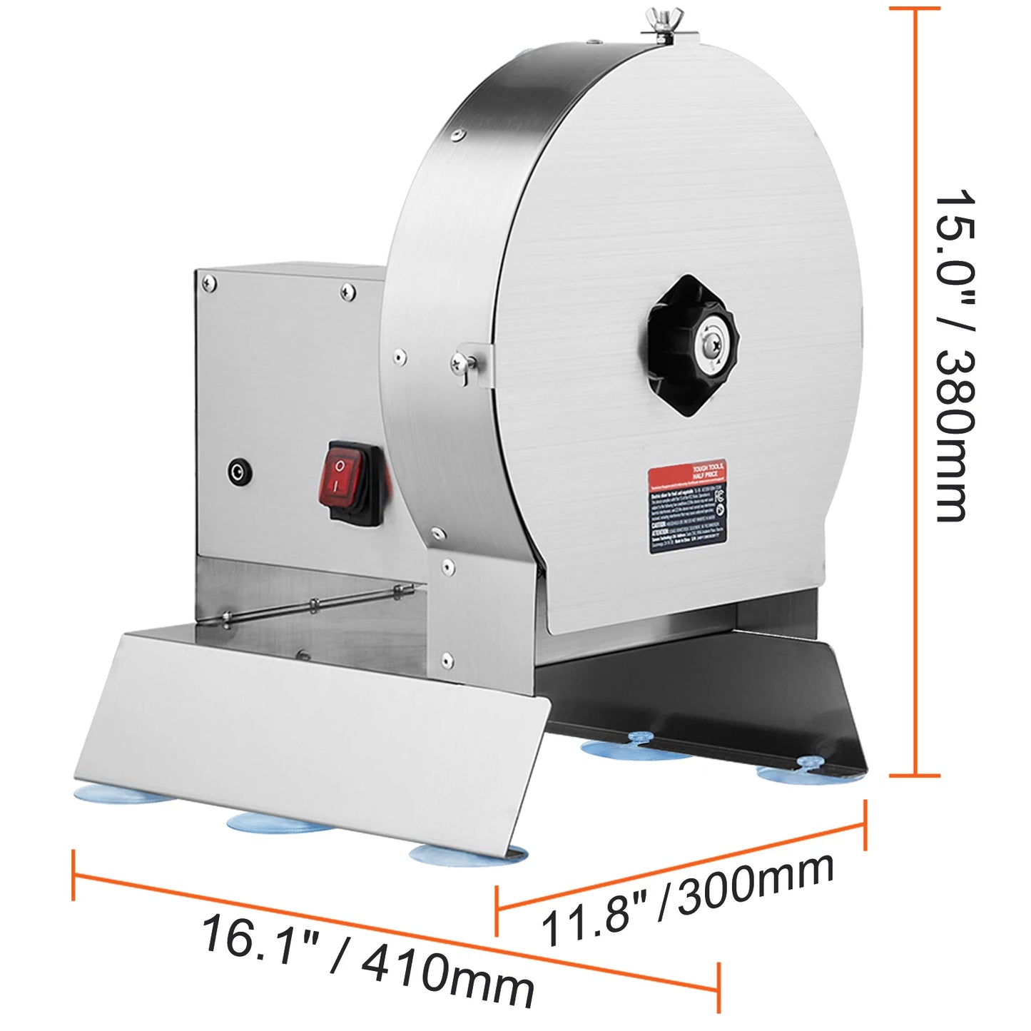 SucceBuy Electric Vegetable Slicer 0-0.5"/0-12mm Thickness Adjustable Commercial Machine Stainless Steel Food Cutter Machine