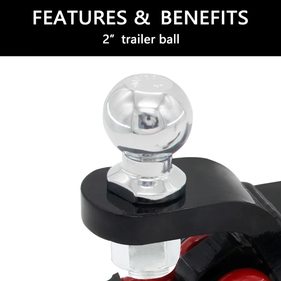 Multifunctional 2 in 1 Trailer Hitch Ball Mount with Tow Shackle and 3 4 Inch Hitch Pin Clip for Heavy Duty Trucks SUVs and Car