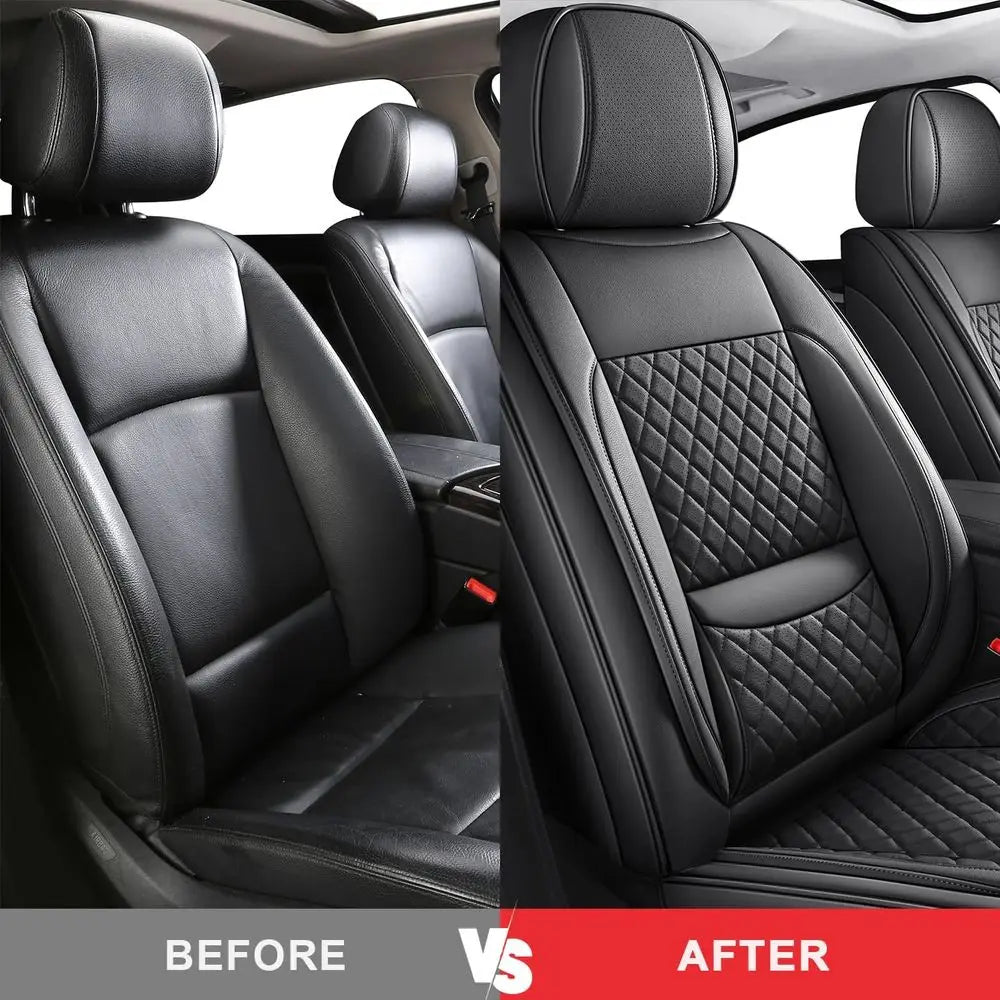 Full Coverage Waterproof Car Seat Covers Full Set Leather Car Seat Protector Automotive Seat Covers Universal Vehicle Cushion Co