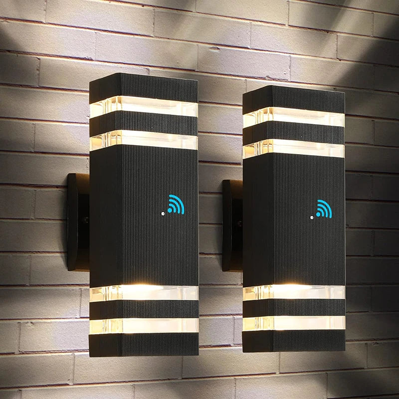2/4Pcs Smart Outdoor Wall Light Waterproof LED Wall Lamps Sensing Porch Lights Exterior Sconce Lamps For Balcony Garden Backyard