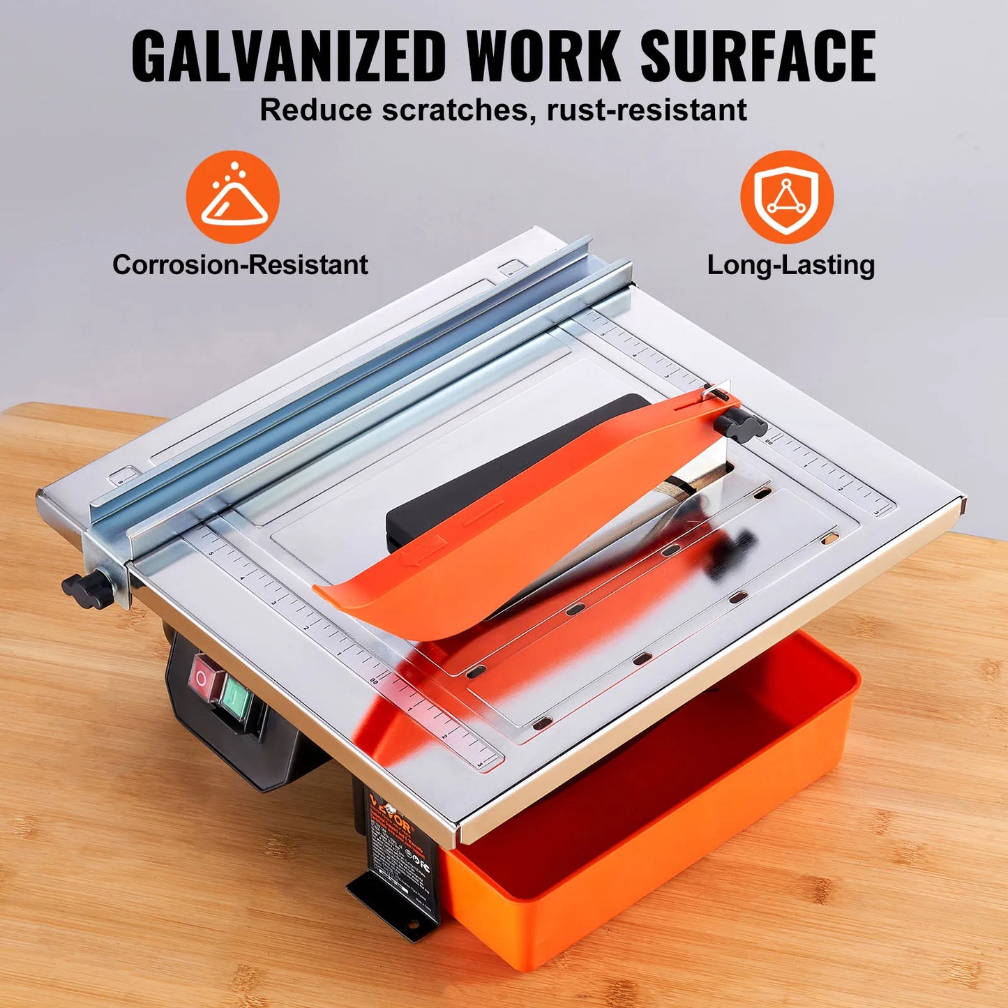 SucceBuy Wet Tile Saw 7-inch 65Mn Steel Blade 3500 RPM Induction Motor Tile Cutter Wet Saw Water Reservoir 0-45 Degrees Angle