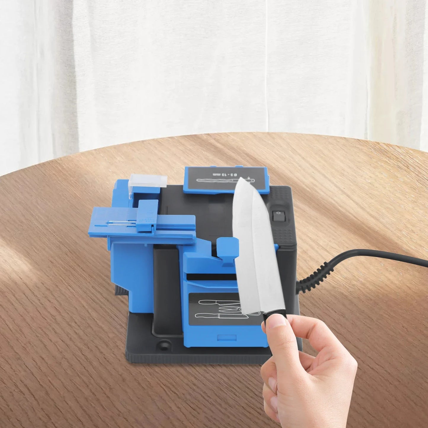 CNCEST 1350rpm Efficient Multifunctional Drill Bit Grinder, Adjustable Angle Electric Sharpener for Restaurants & Repair Shops