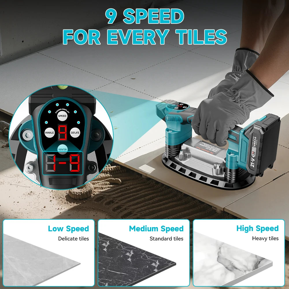 YEARTOP 9 Speed 500KG Tile Installation Tool Tile Laying Vibration Machine Vibrator Tiling Leveling Tool For Makita Battery
