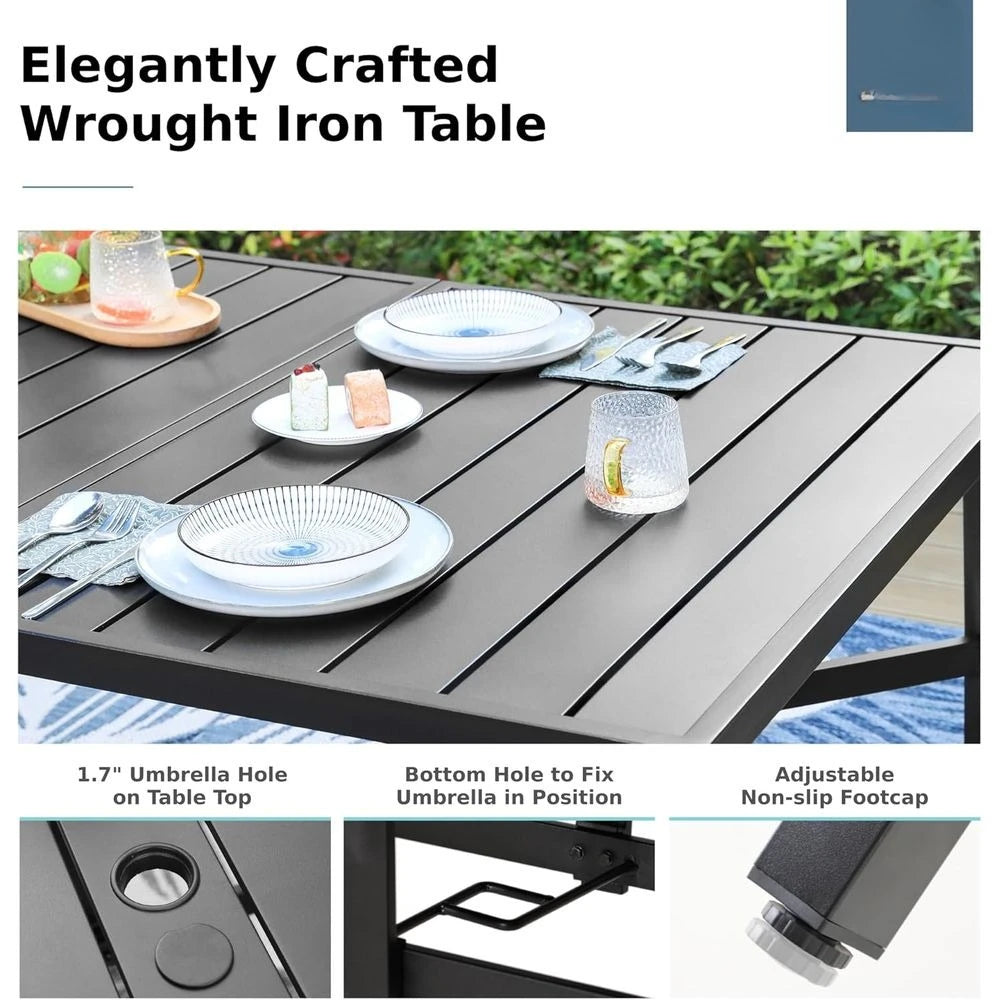 Patio Table and Chairs Set, Outdoor Dining Set or 8 Persons, 9 Piece Patio urniture Dining Set or Deck Yard Garden Poolside