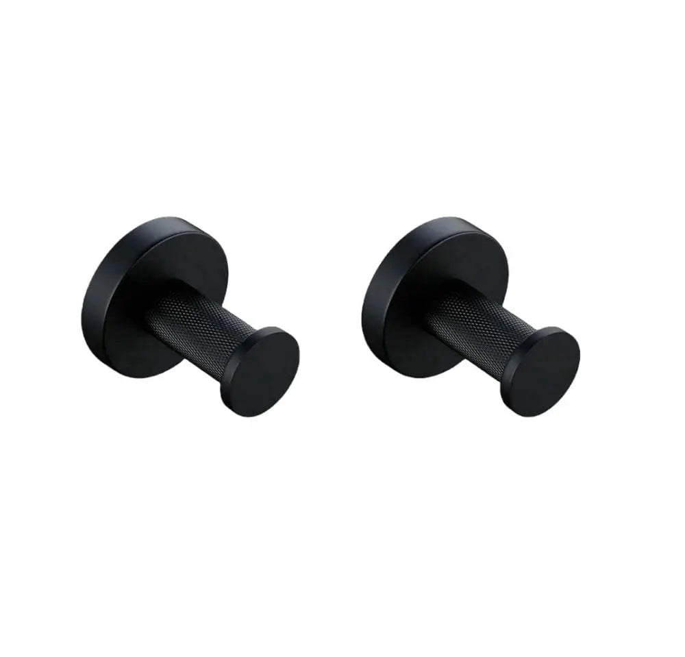 Matte Black Brass Knurled Bathroom Hardware Set Towel Bar Robe Hook Shelf Paper Holder, Customized