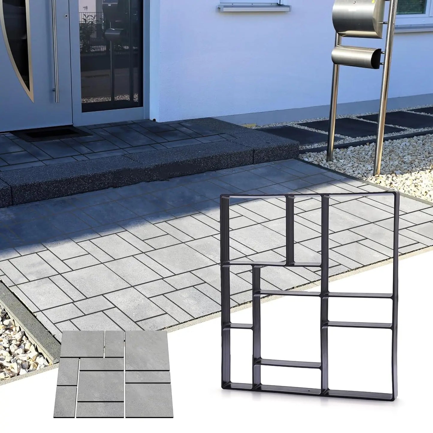 Reusable paving molds for concrete, stone molds, sidewalk stepping stones, DIY garden and patio molds