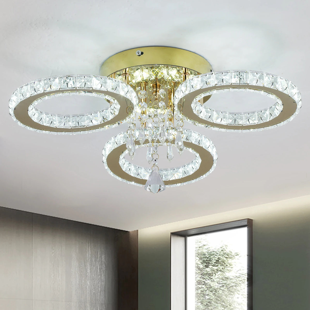 Modern Led Ceiling Light Modern Home Decoration Crystal Chandelier Luxury Living Room Dining Gold Ceiling Lamp Lighting