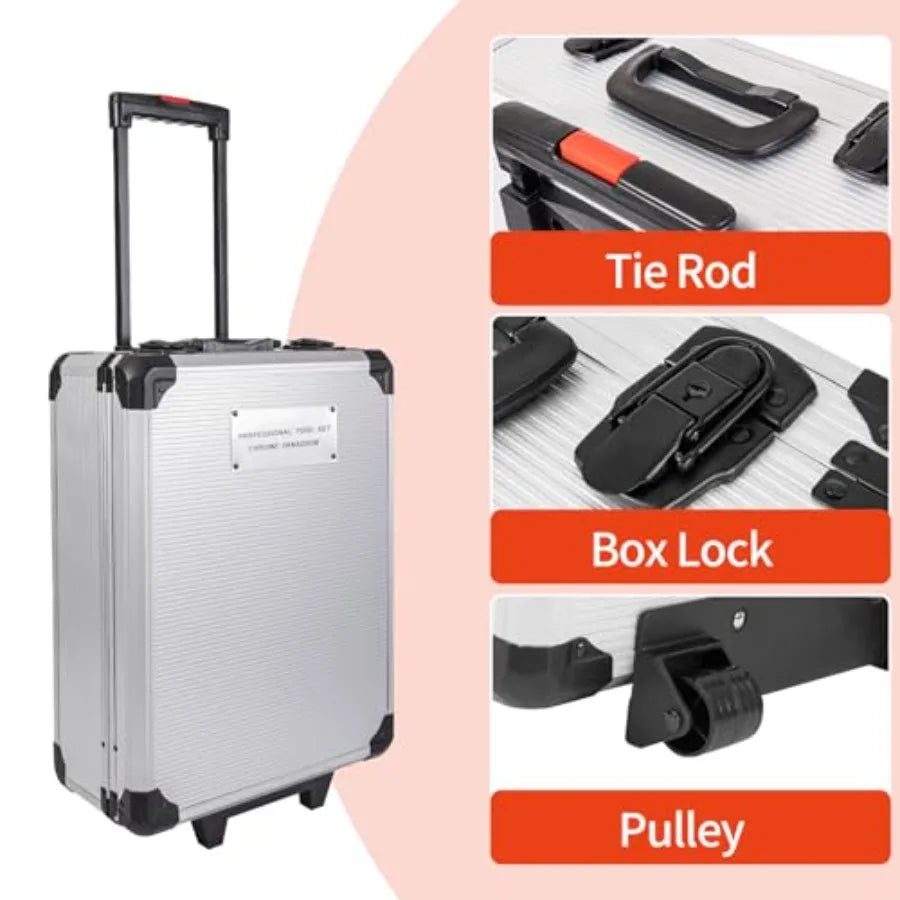 346Pcs Tool Sets 18V Electric Power Drill Set for Men Household Home DIY Hand Tool Kits 18+1 Clutch Cordless Power Drill Set fo