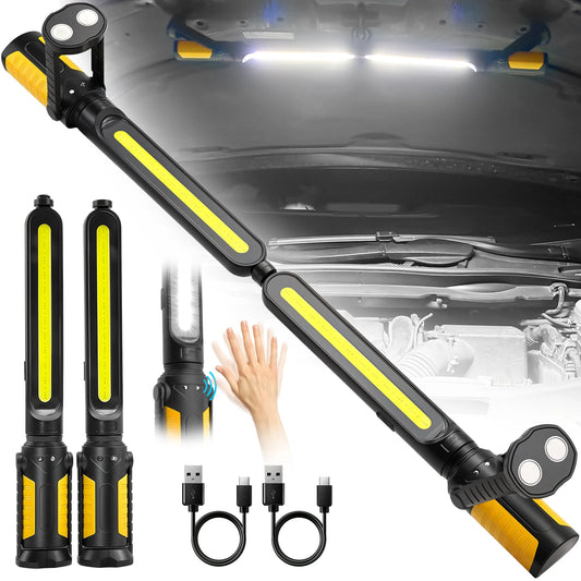 Mechanic LED Work Light Bar - 2400LM LED, 4400mAh Rechargeable with Hooks Magnetic Base for Car Repairing