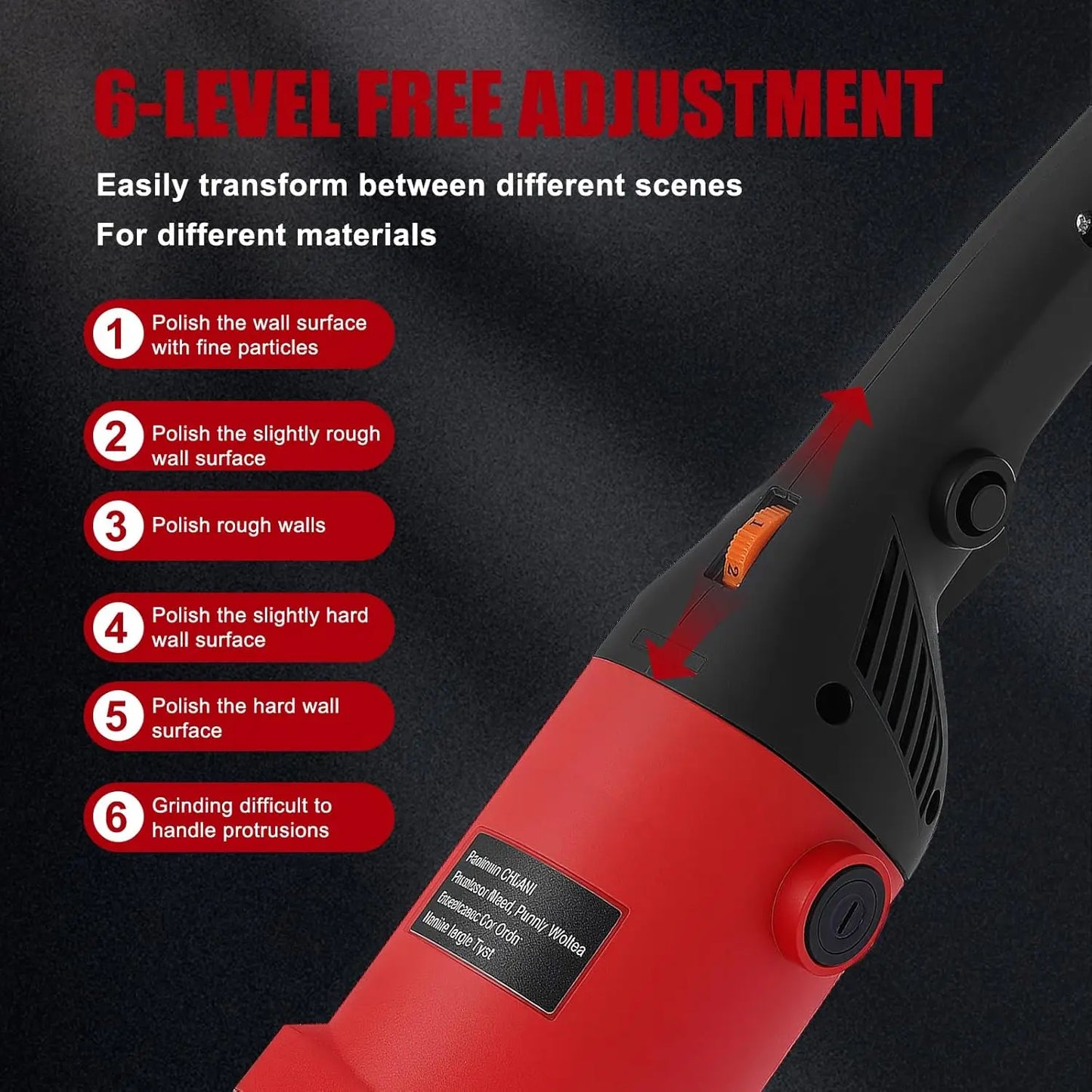 Multifunctional Concrete Grinder with 6 Speeds, Diamond Disc & Wire Brush for Floor Polishing and Metal Derusting