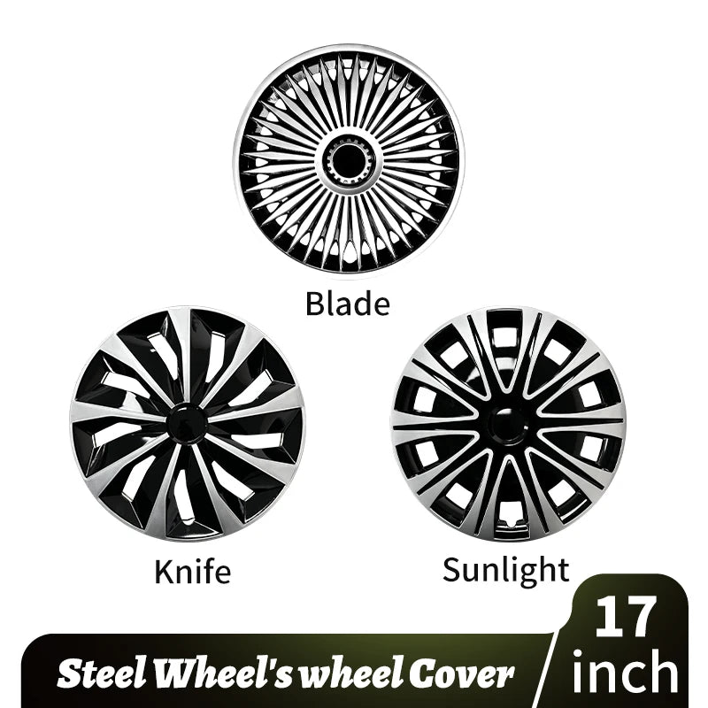 Sports Caps Rim 17 Wheel Covers Plastic Hubcaps for 17 Inches Automobile Vehicle Full Coverage Wheel Cap Replacement Accessories