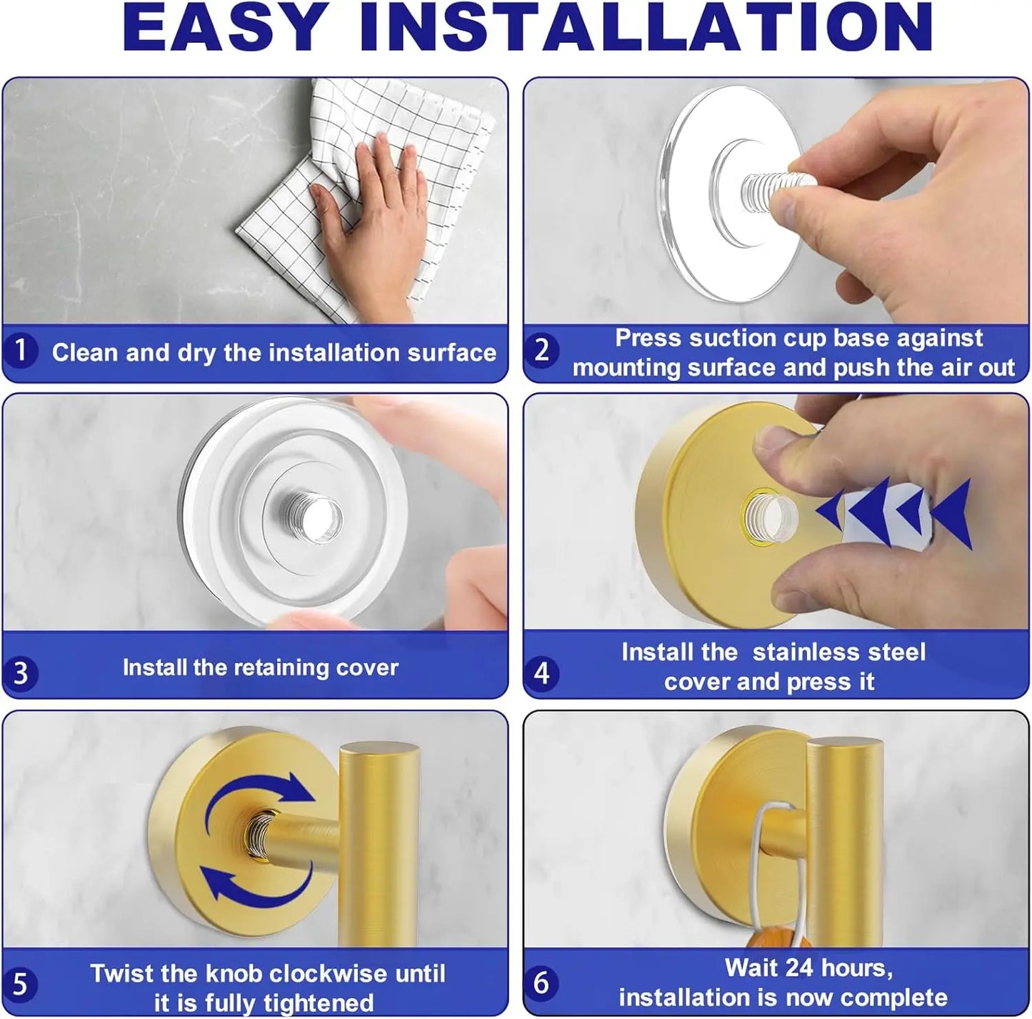 Suction Cup Hooks, Shower Hooks for Inside Shower - Removable Towel Hooks for Bathroom Window Glass Mirror Tile, Bath Robe Hook