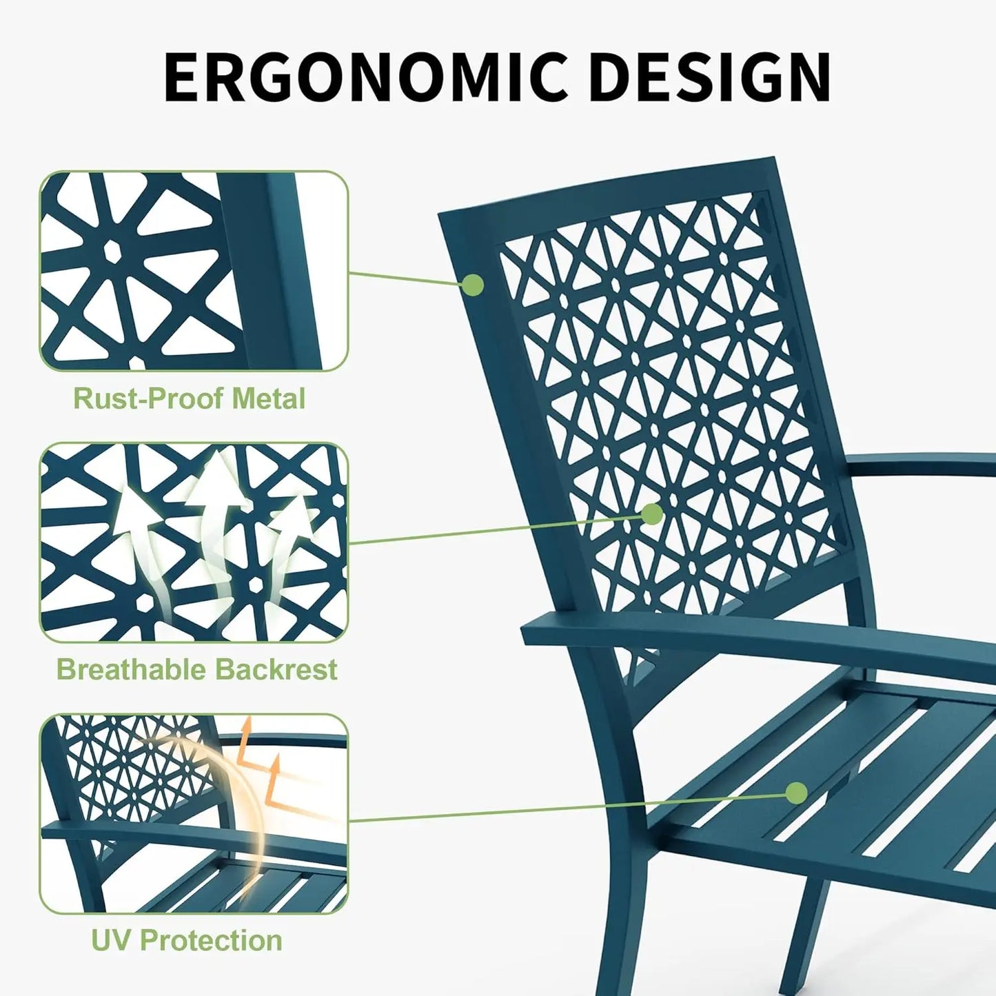 Patio Bistro Set 3 Piece, Bistro Table and Chairs Set of 2 Outdoor, Small Patio Furniture Sets with Coffee Table Garden Supplies