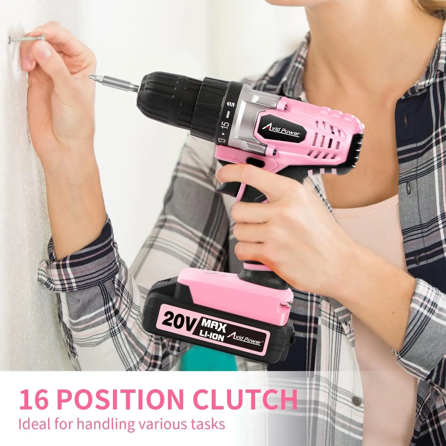 20V Cordless Drill Set for Home DIY & Beginner Projects - Lightweight Power Drill with Battery Charger & 22 Bits, Variable