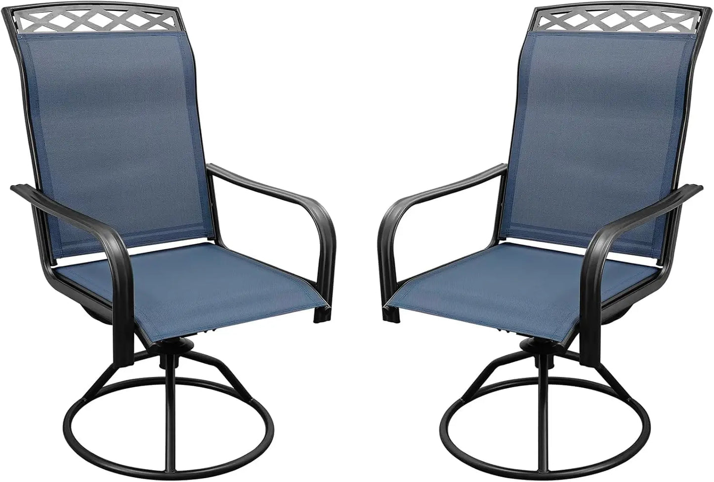 360° Swivel Rocker Patio Chairs Set 2 All Weather Ergonomic High Back 15° Rocking Outdoor Dining 2pc Custom