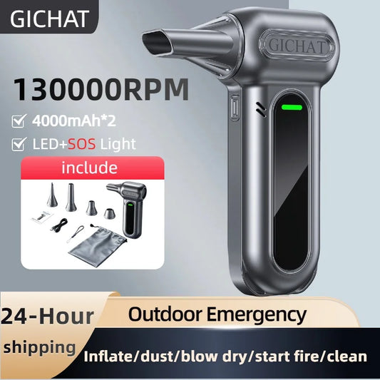 130000RPM Powerful Violent Fan Brushless Turbo Jet Fan Blower Electric Air Blower Car Portable Dust Cleaner 4 Gears Adjustable