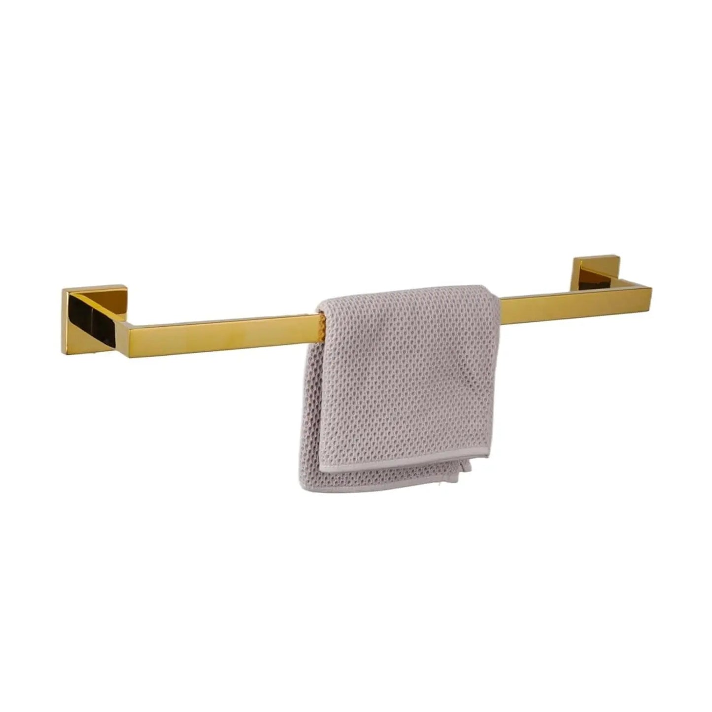 Golden 4pcs Bathroom Hardware Set 304 Stainless Steel Towel Bar Robe Hook Paper Holder, Customized