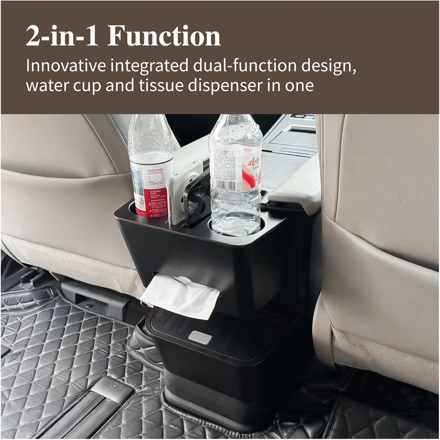 For Toyota Sienna 2024-2025 Car Central Control Armrest Cup Holder Tissue Box Storage Box Organizer Case Interior Accessories