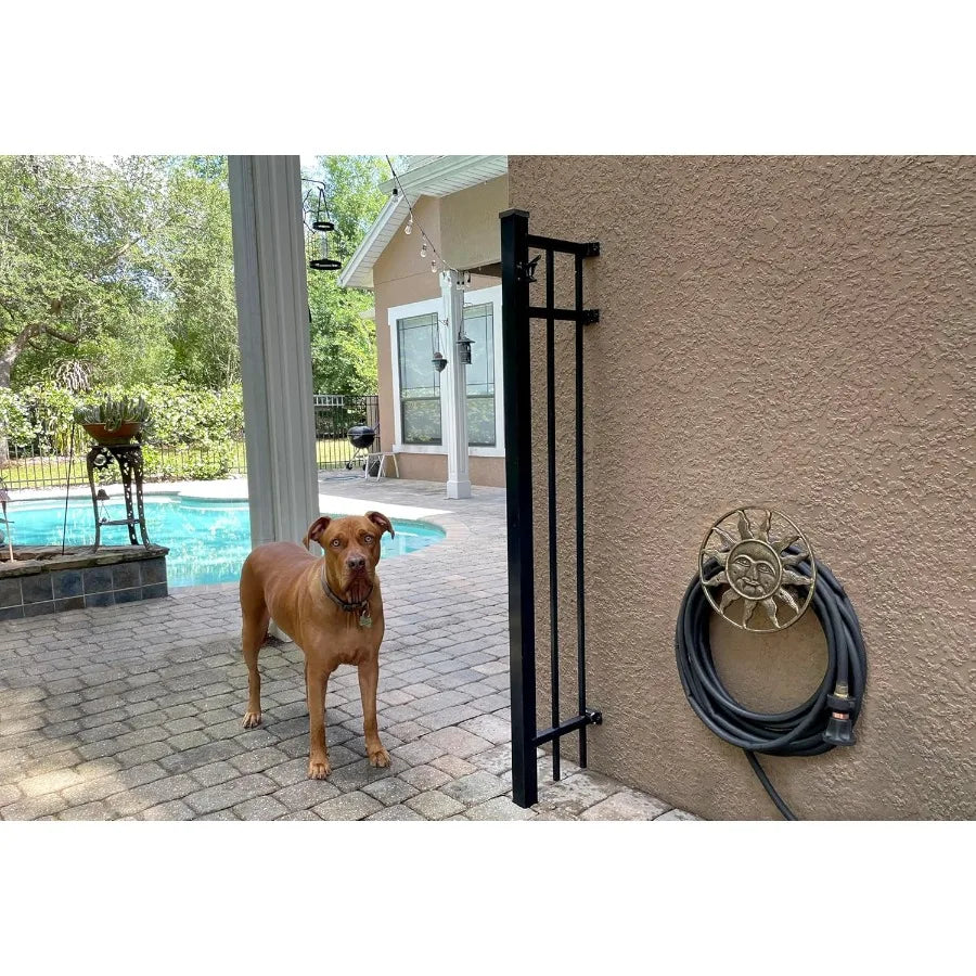Bronze Finish Cast Iron Sun Face Garden Hose Holder 12 Inches in Diameter Decorative WallMounted Outdoor Hanger for Organized a