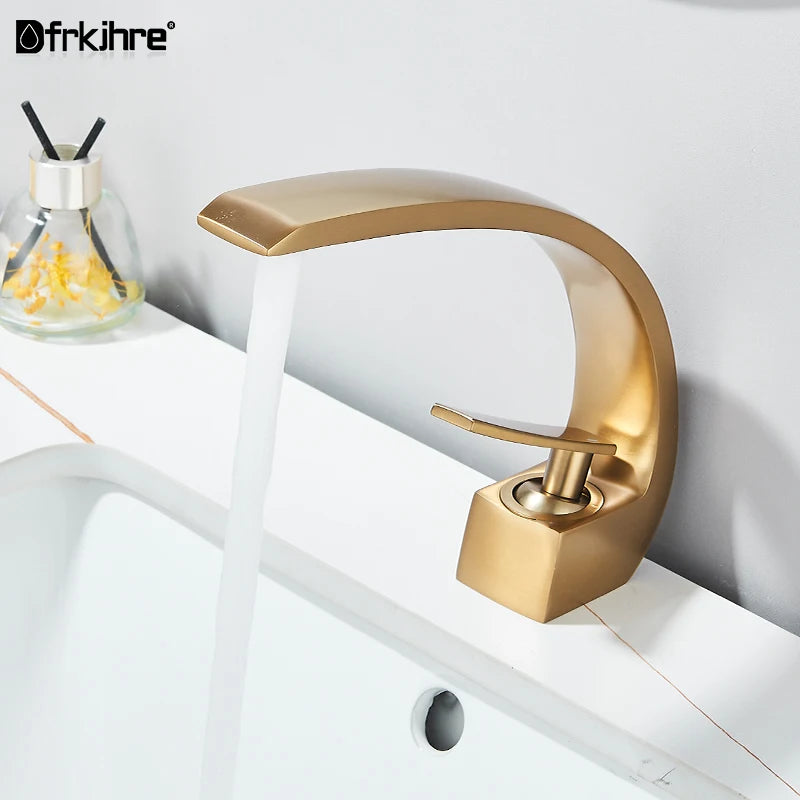 Basin Faucet Brass Chrome Faucet Brush Nickel Single Handle Deck Mounted Sink Mixer Tap Vanity Hot Cold Water Bathroom Faucets