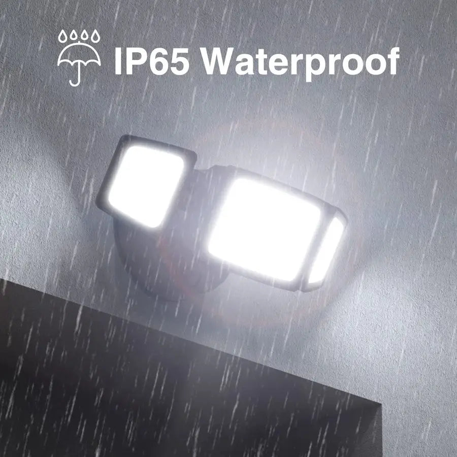 70W LED Dusk to Dawn Flood Lights, 7000LM Black Exterior Security Outdoor Lighting,IP65 Waterproof Outdoor 3 Adjustable Heads Ph