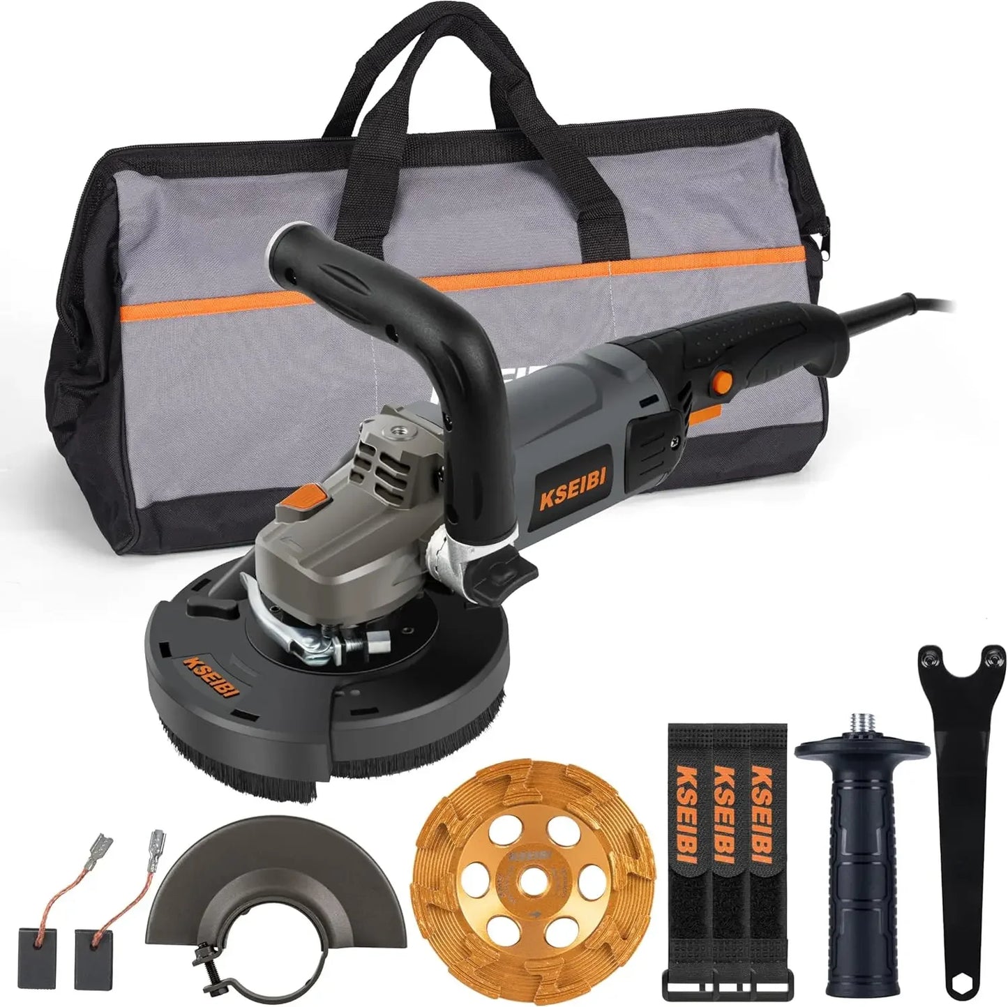 Concrete Angle Grinder Machine 5-Inch, Metal Grinding Tools 11.5Amps (1400 watt) with Safety Guard, Diamond Cup Wheel, Dust Shro
