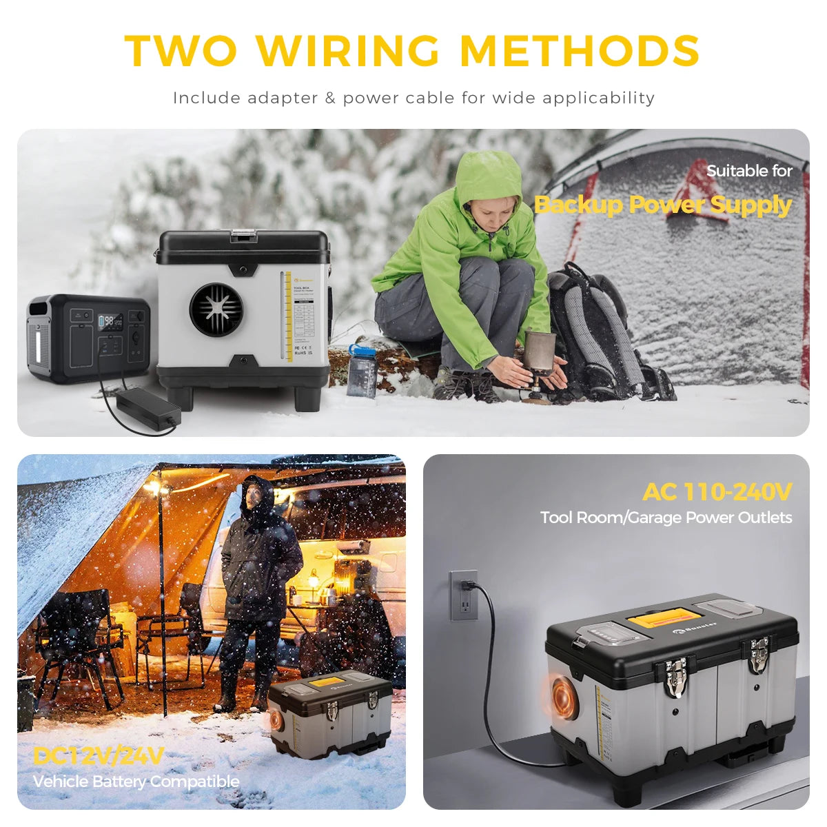 8KW Auxiliary Diesel Heater 12V/24V/220V With High-Altitude Mode & Ventilation Mode Ultra Quiet Car Heater for RV Car Home Tent