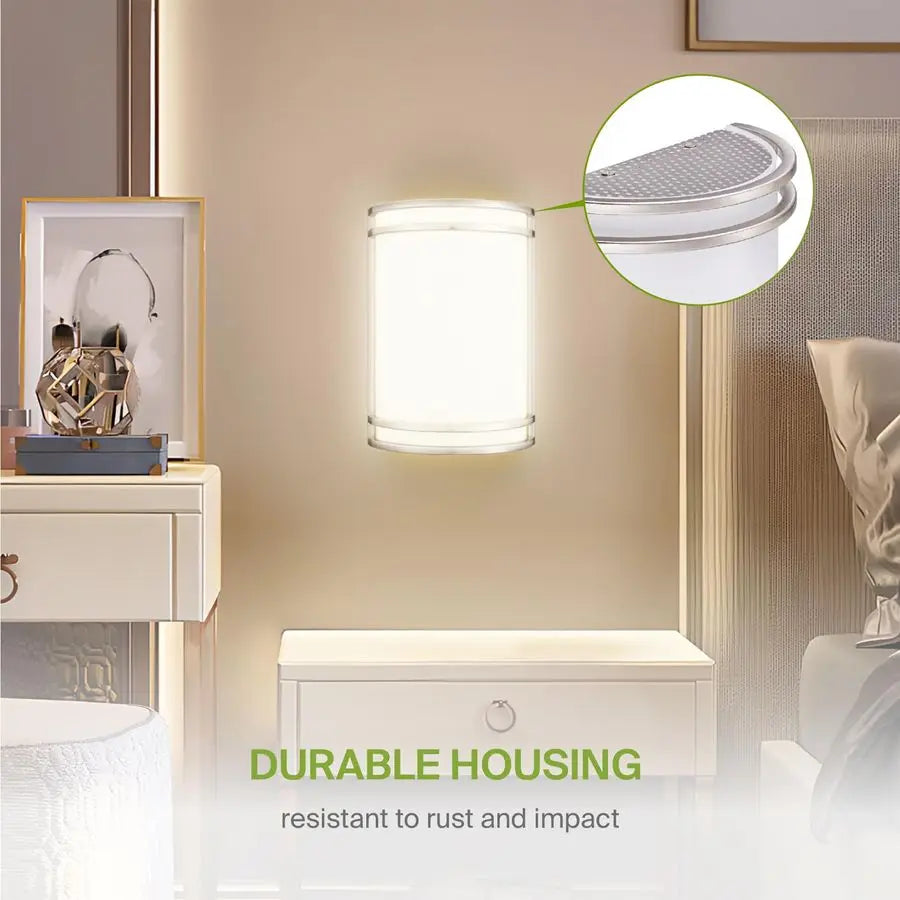 LED Indoor Wall Mount Light Fixture 10 Inch 15W Modern Interior Brushed Nickel Dimmable Wall Sconce Light ETL 3000K 4000K 5000K