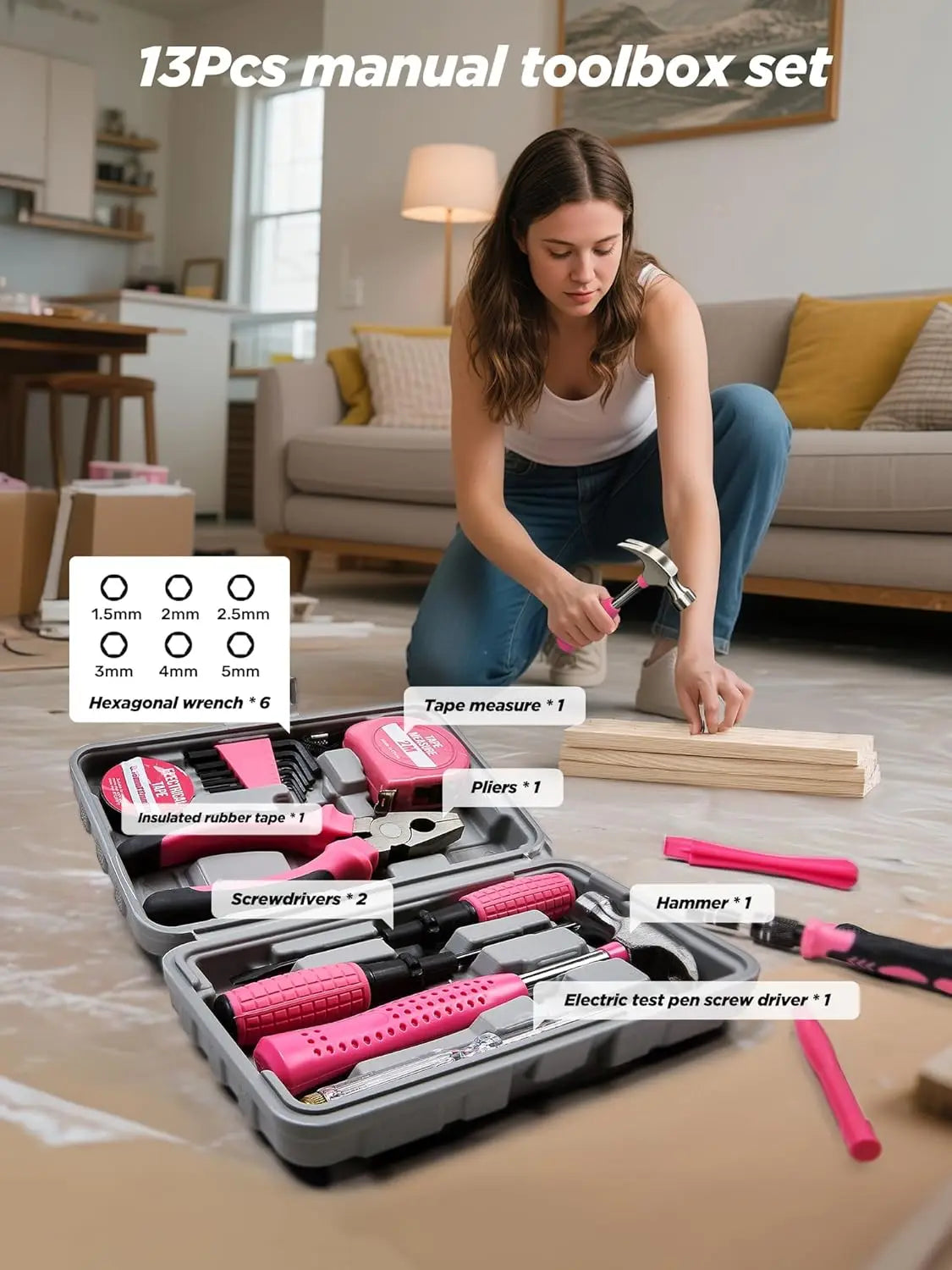 Cordless Drill Set 220 Pcs, 21V Power Drill with Tool Kit, Storage Bag, Precision Screwdriver Set, Magnetic Tool Belt, Drill