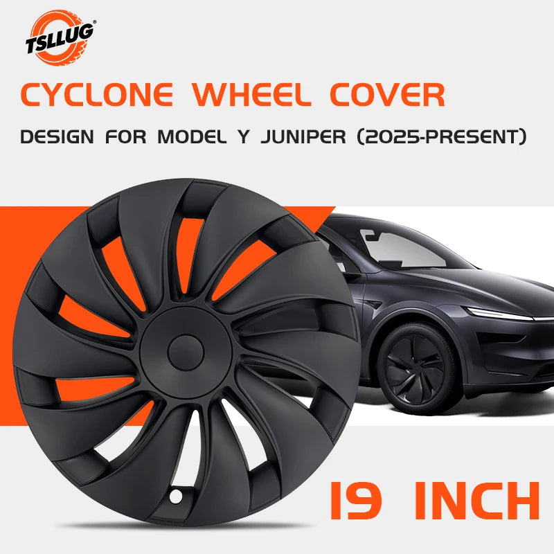 TSLLUG 4PCS 19-Inch Cyclone Style Hubcap for Tesla Model Y Juniper 2025-2026 Automobile Hubcap Full Rim Cover Accessories