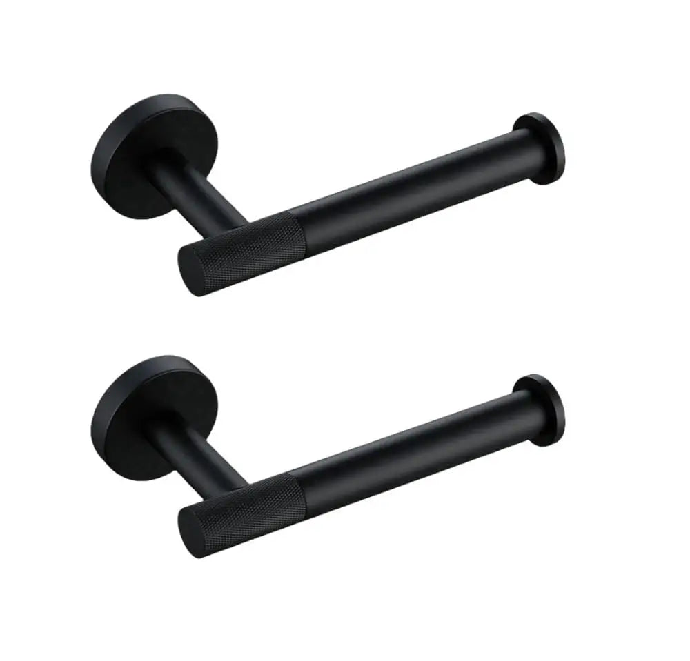 Matte Black Brass Knurled Bathroom Hardware Set Towel Bar Robe Hook Shelf Paper Holder, Customized