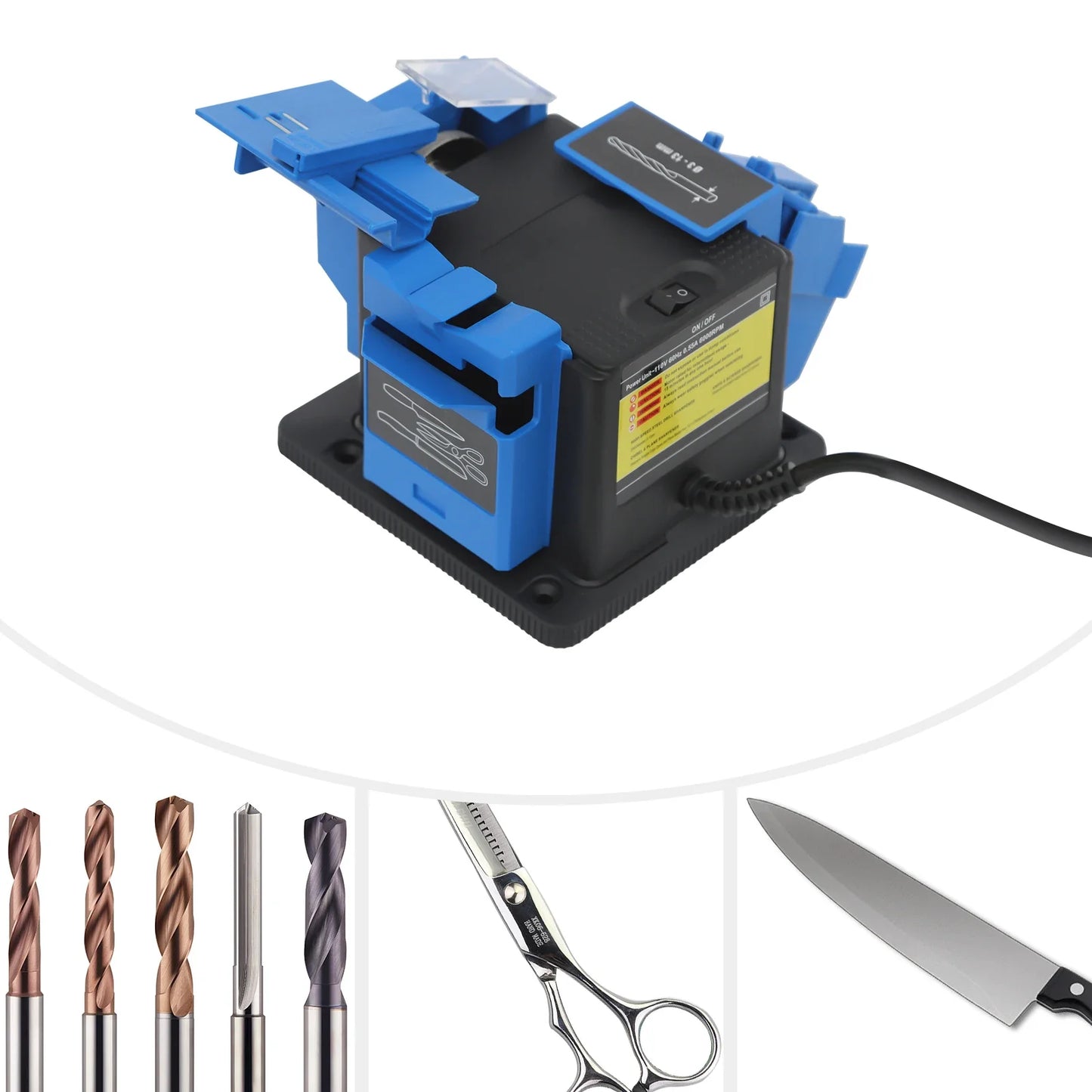 CNCEST 1350rpm Efficient Multifunctional Drill Bit Grinder, Adjustable Angle Electric Sharpener for Restaurants & Repair Shops