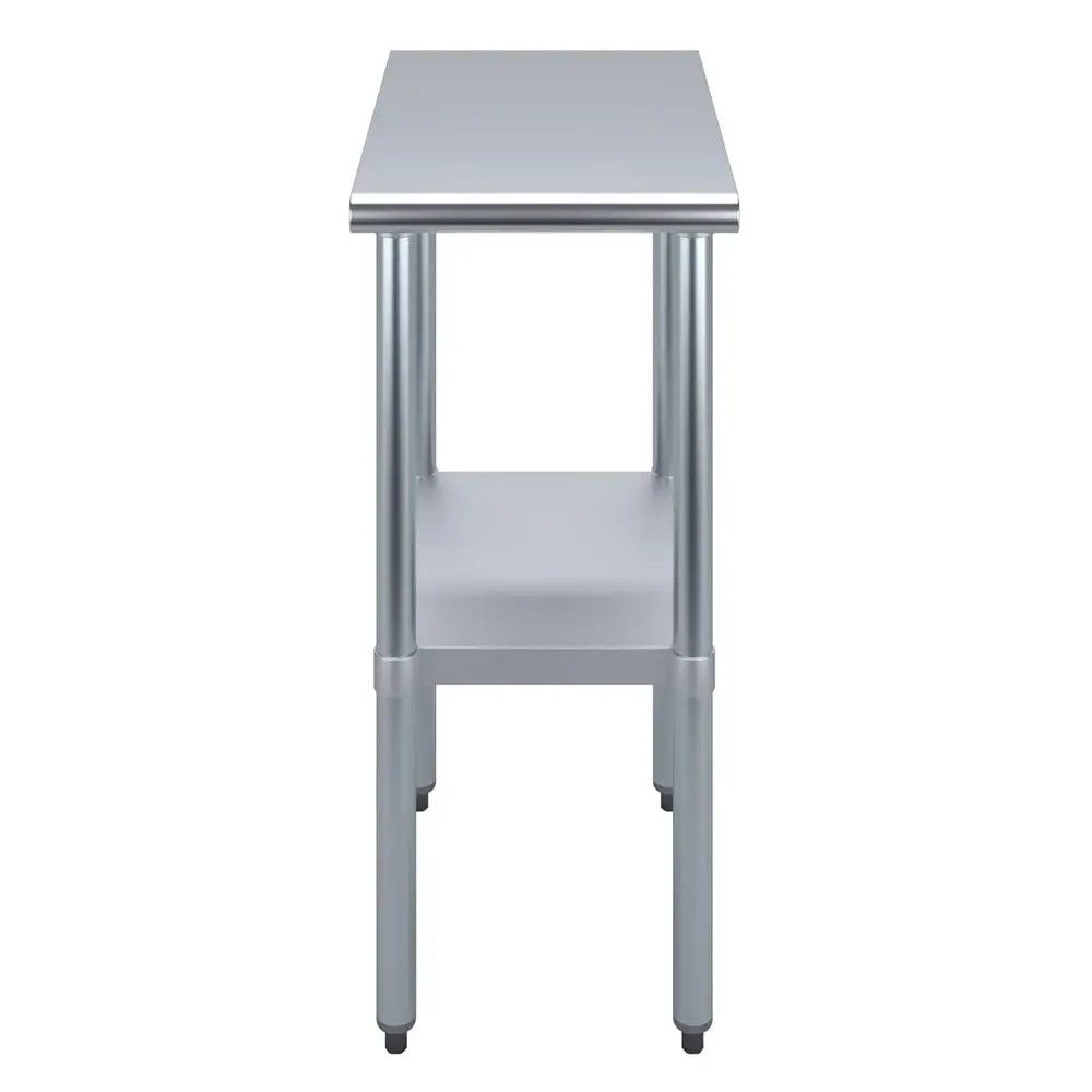 24 x 15 Stainless Steel Work Table | Metal Utility Bench for Kitchen, Laundry, and Garage