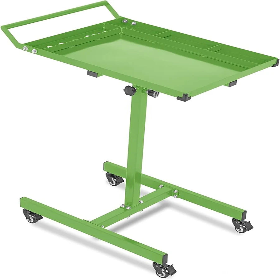35-45 Inch Adjustable Height Work Table, 220 Lbs Capacity Heavy-Duty Work Table with Wheels & Brakes for Warehouse, Repair Shops