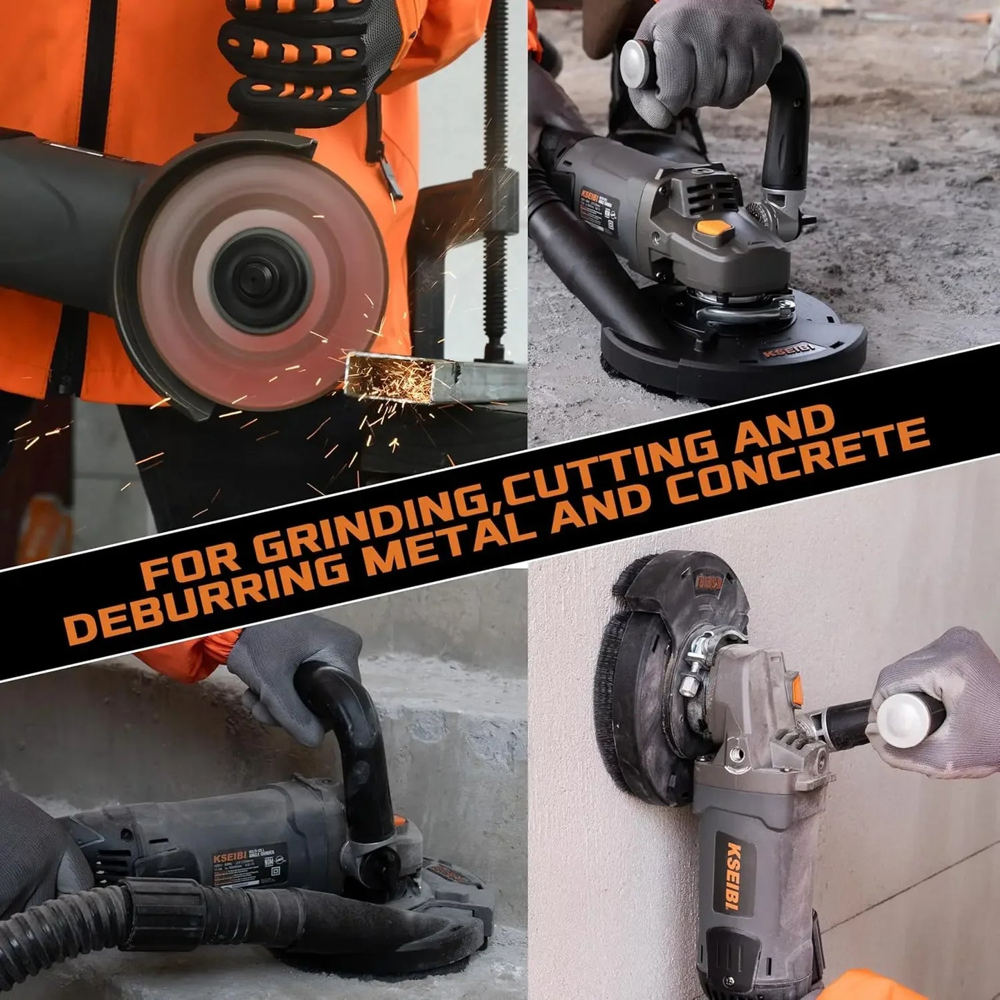 Concrete Angle Grinder Machine 5-Inch, Metal Grinding Tools 11.5Amps (1400 watt) with Safety Guard, Diamond Cup Wheel, Dust Shro