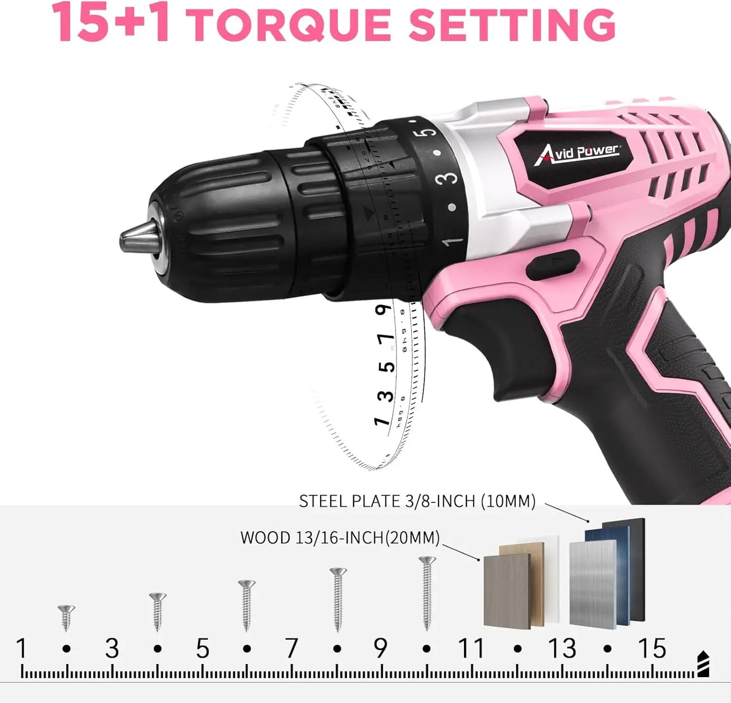 20V Cordless Drill Set for Home DIY & Beginner Projects - Lightweight Power Drill with Battery Charger & 22 Bits, Variable