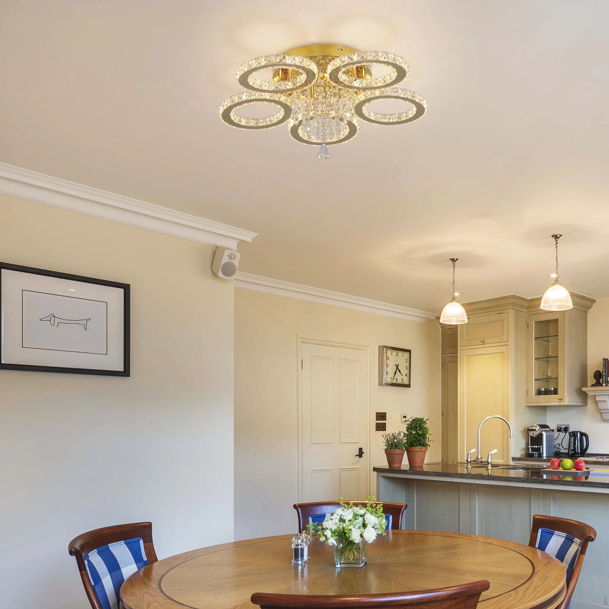 Modern Led Ceiling Light Modern Home Decoration Crystal Chandelier Luxury Living Room Dining Gold Ceiling Lamp Lighting