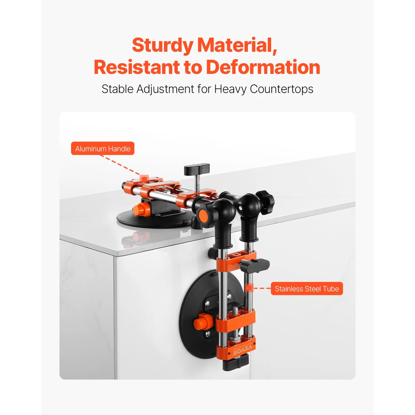 SucceBuy 2 Packs Seamless Granite Seam Setter 90°-120° Adjustable with 6in Suction Cups Seam Joiner for Tile Joining & Leveling