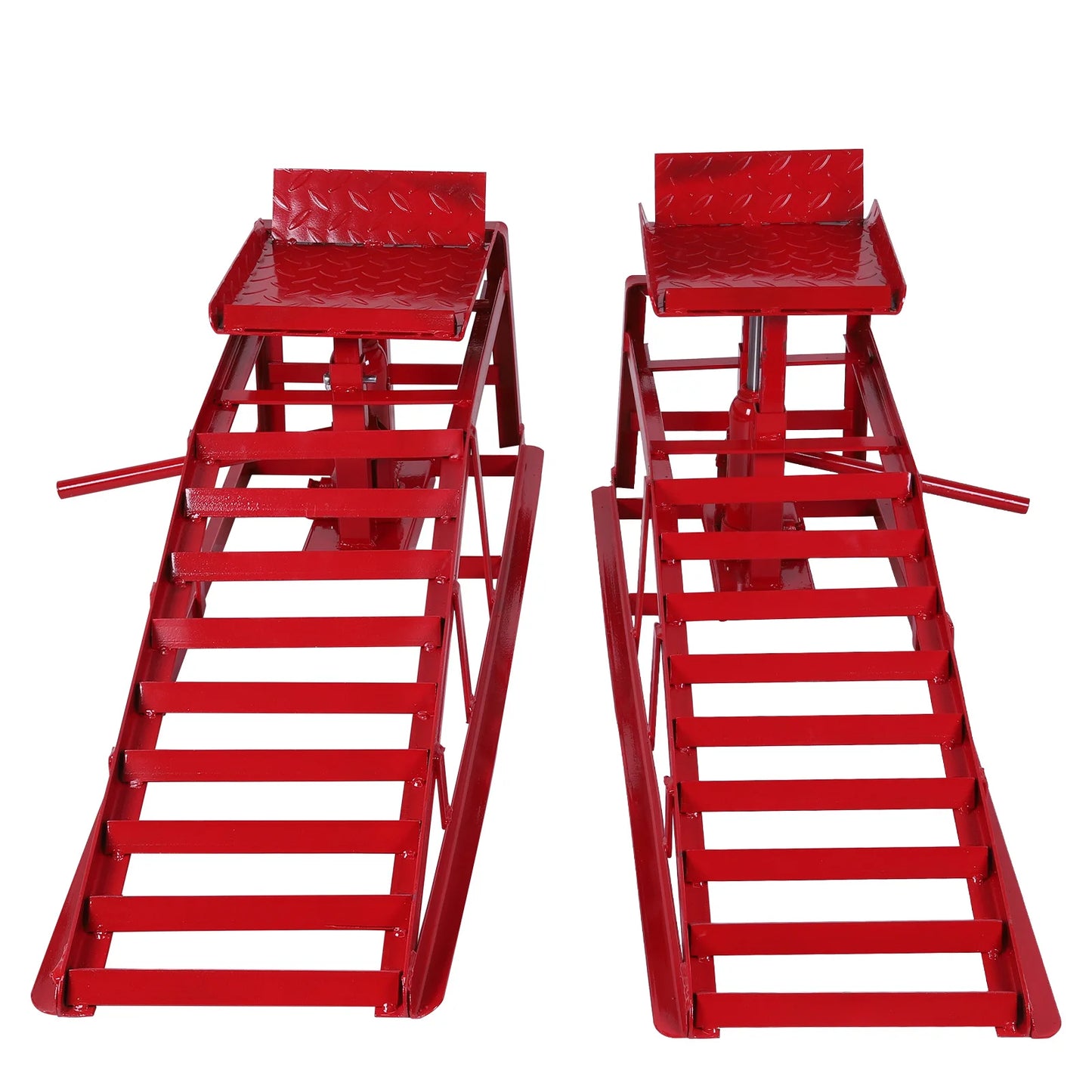 2Pcs Hydraulic Vehicle Repair Ramp 5 Ton Capacity Portable & Adjustable Car Ramp for Routine Tire Replacement