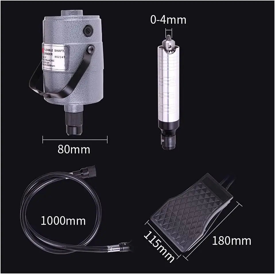 Flex Shaft Rotary Tool with Foot Pedal, 30 Accessories for Carving, Polishing, Drilling