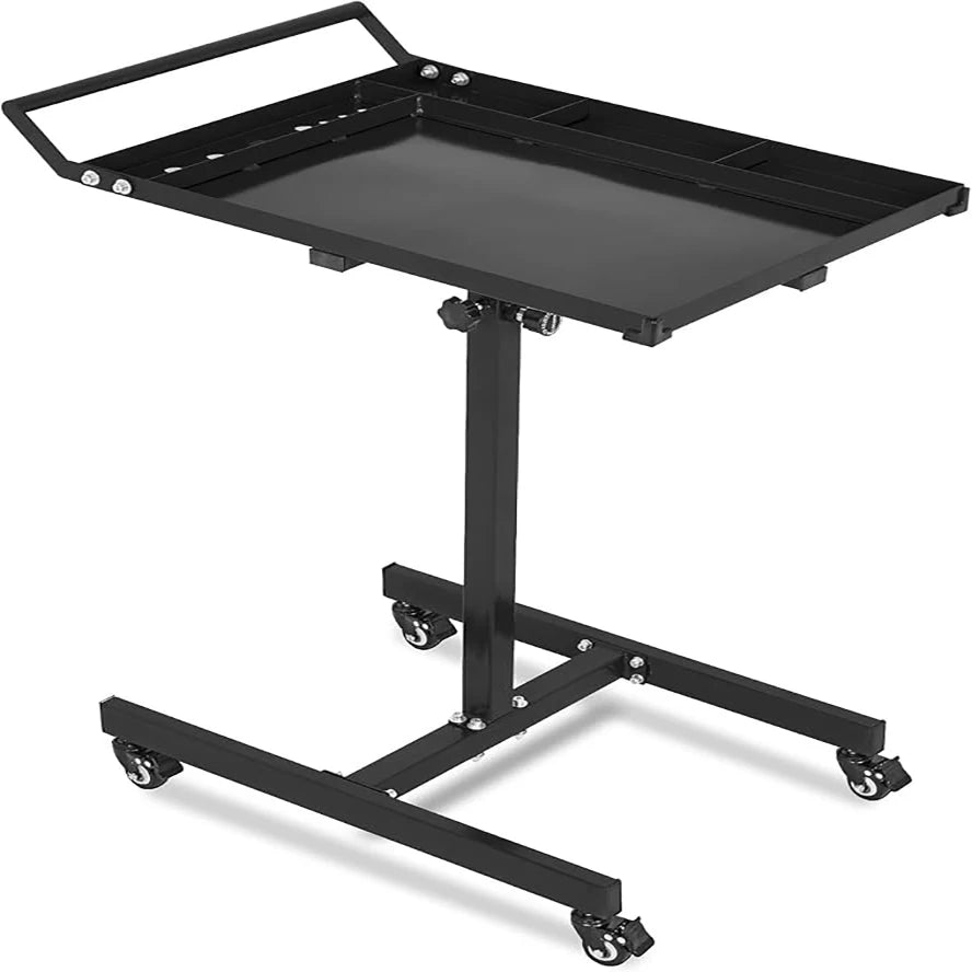 35-45 Inch Adjustable Height Work Table, 220 Lbs Capacity Heavy-Duty Work Table with Wheels & Brakes for Warehouse, Repair Shops