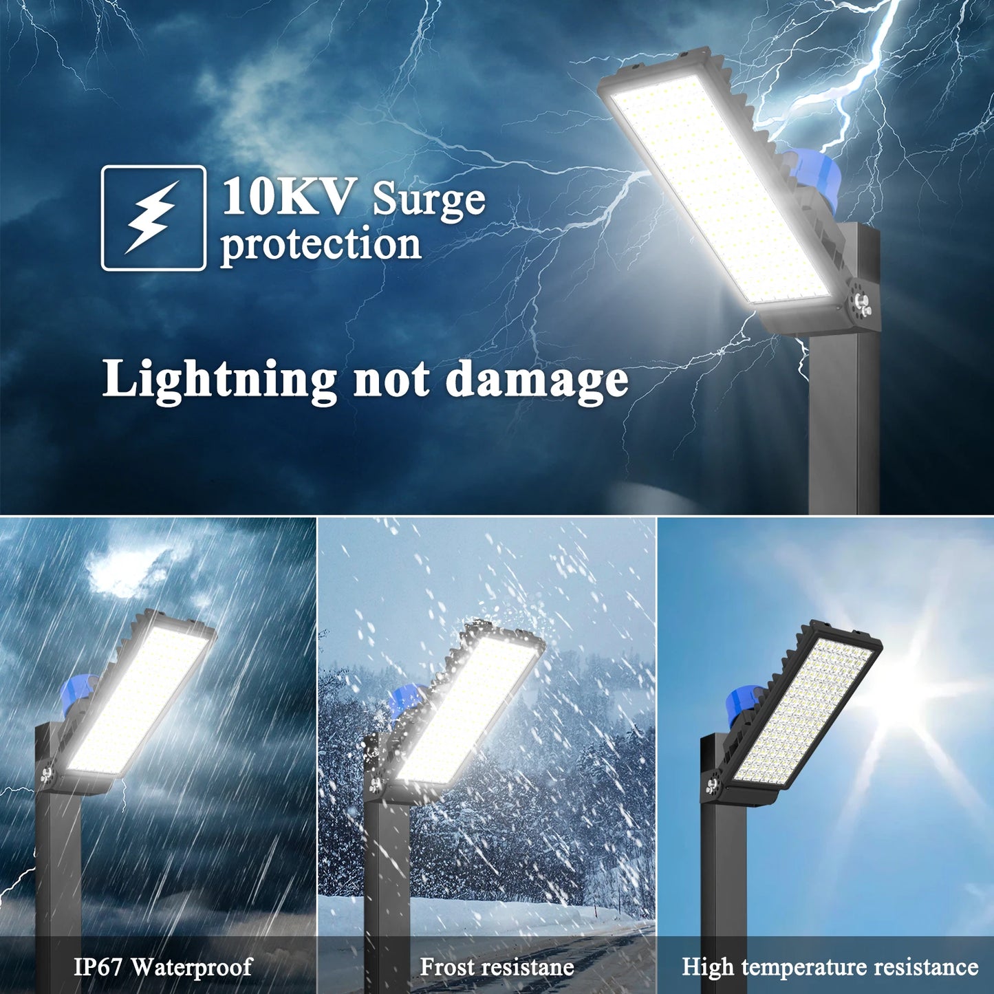 100W  Dusk to Dawn Parking Lot Light 14000LM Outdoor Lighting with Photocell Sensor, IP67 Waterproof Street Lights
