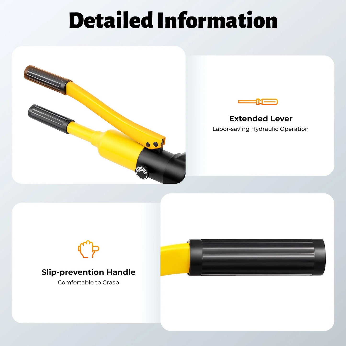 8/13Ton Heavy Duty Hydraulic Rebar Cutters Handheld Cutting Tool with Case 4-22mm for Construction Site Metal Work