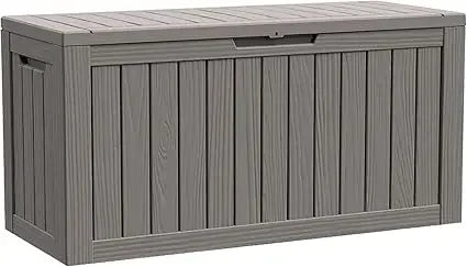 80 gallon waterproof deck box, terrace furniture storage box with lockable lid, garden, yard