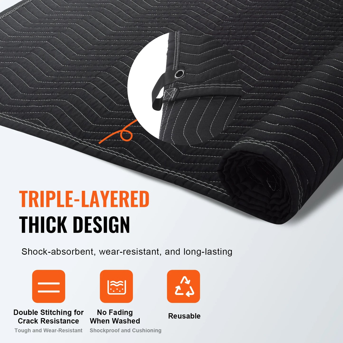 SucceBuy 96" x 80" Sound Dampening Blanket Studio Grommeted with Grommets Light Blocker for Door Acoustic Noise Blocking Blanket