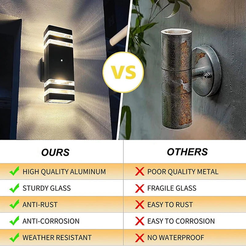 2/4Pcs Smart Outdoor Wall Light Waterproof LED Wall Lamps Sensing Porch Lights Exterior Sconce Lamps For Balcony Garden Backyard
