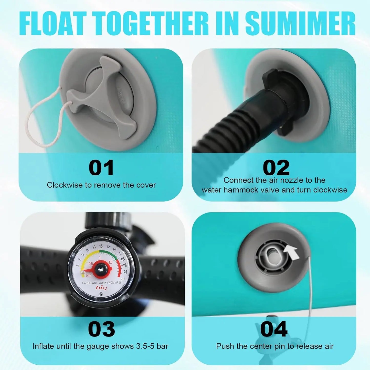 Sunchill Float Ring with 6 Cup Holders, Inflatable Water Hammock Heavy Duty Lake Floats for Adults Party, Round, Custom