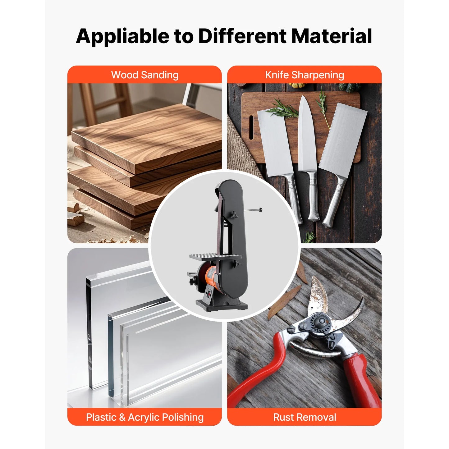 SucceBuy 6in Disc Sander & 2in x 42in Belt Sander 420W Bench Belt Disc Sanders Combo for DIY Woodworking Furniture Refinishing