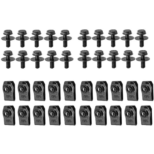 Car Body Bolts U Type Nut Clips M6 Automobile Bumper Fender Rivet Engine Cover Undertray Splash Shield Guard Liner Screws Clips